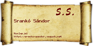 Srankó Sándor névjegykártya