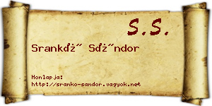 Srankó Sándor névjegykártya