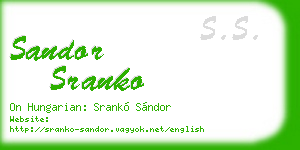 sandor sranko business card